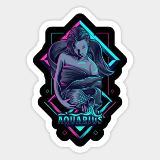 Zodiac AQUARIUS NEON Series Sticker